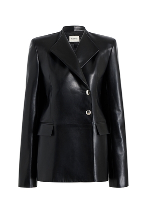 Khaite Elona Double-Breasted Leather Jacket - Moda Operandi