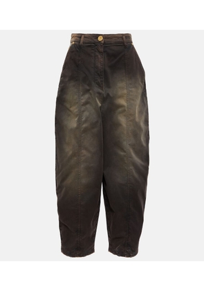 Balmain Faded high-rise wide denim jeans