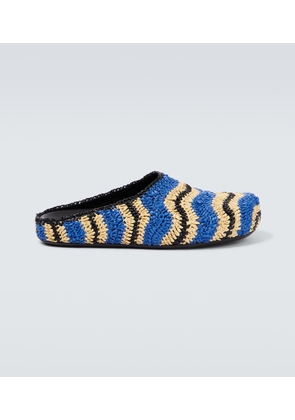 Marni x No Vacancy Inn raffia-effect slippers
