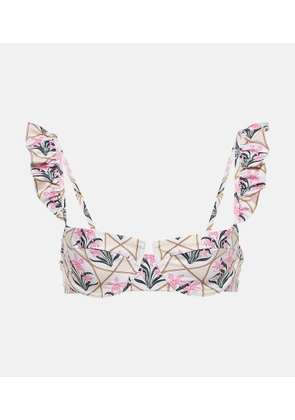 Agua by Agua Bendita Kiwi Orquidea floral bikini top
