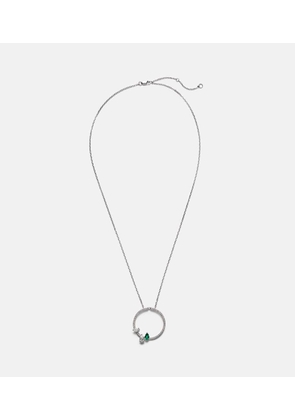 Repossi Serti Sur Vide 18kt white gold necklace with diamonds and emerald