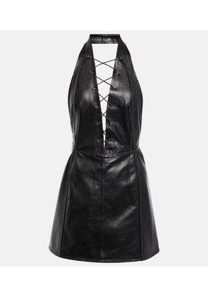 Petar Petrov Atkins V-neck leather mini dress