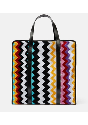 Missoni Cyrus ZigZag leather-trimmed tote bag