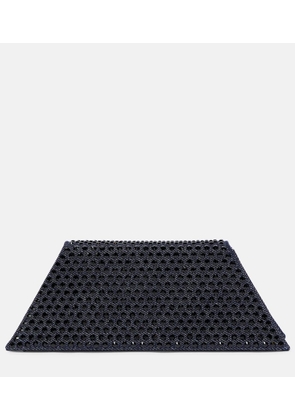 Amina Muaddi Superamini Yigit denim clutch