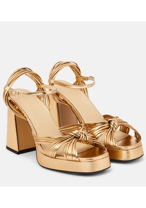 Souliers Martinez Springs metallic leather platform sandals
