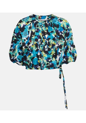 Diane von Furstenberg Dario floral cotton-blend top