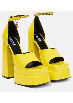 Versace Medusa Aevitas patent leather platform sandals