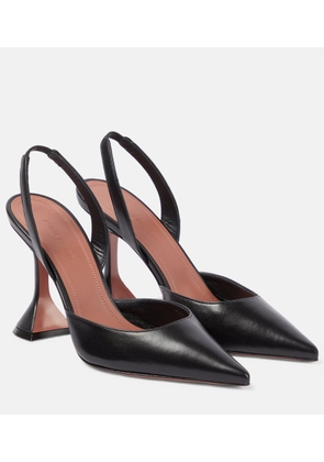 Amina Muaddi Holli leather slingback pumps