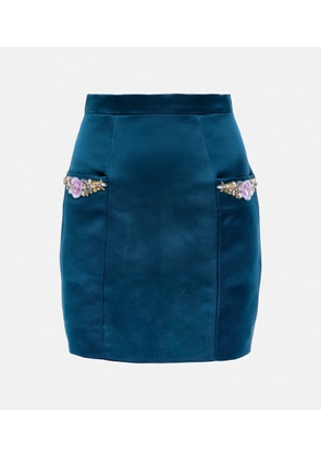Miss Sohee Silk miniskirt with SwarovskiÂ® crystals