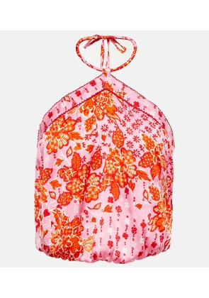 Poupette St Barth Isabelle floral halterneck top