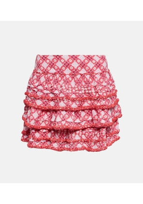 Poupette St Barth Bibi printed tiered miniskirt