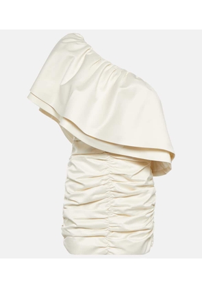 Rotate Twill ruched mini dress