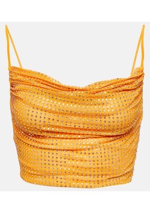 Self-Portrait Crystal-embellished crop top