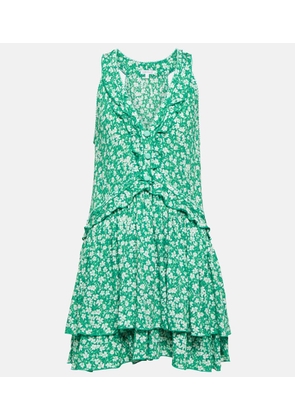 Poupette St Barth Mae floral ruffle-trimmed minidress
