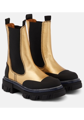 Ganni Metallic leather Chelsea boots