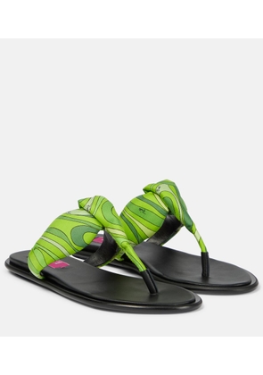 Pucci Printed silk twill thong sandals