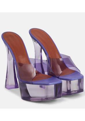 Amina Muaddi Dalida Glass PVC platform mules