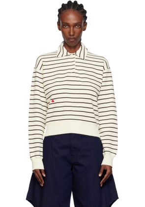 JW Anderson Off-White & Brown Striped Polo