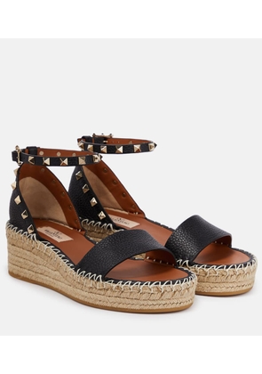 Valentino Garavani Rockstud leather espadrille wedges