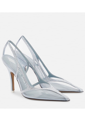 The Attico Venus Chrome PVC and suede pumps