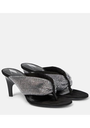 The Attico Rem satin crystal-embellished thong sandals