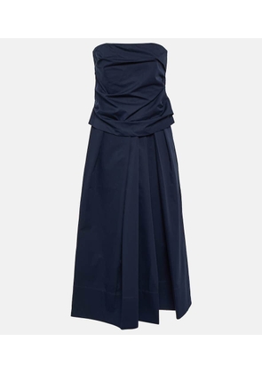 CO Strapless cotton and silk midi dress