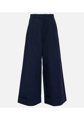 CO Cotton and silk poplin wide-leg pants