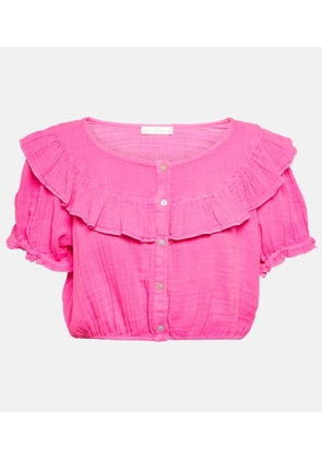 LoveShackFancy Elania cotton cropped top