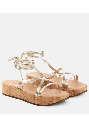 Ancient Greek Sandals Morfi cork and leather platform sandals