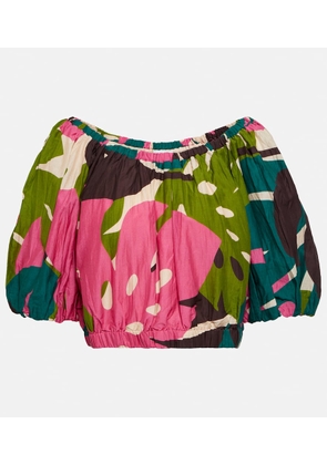 Velvet Britney printed cotton and silk top