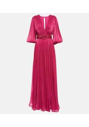 Costarellos Mira pleated georgette gown