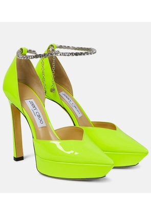 Jimmy Choo Saeda 125 embellished platform pumps