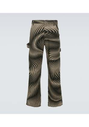 Dries Van Noten Cotton and linen wide-leg pants