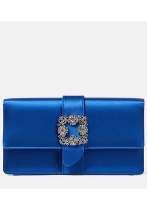 Manolo Blahnik Capri embellished satin clutch