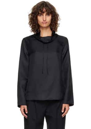 Loulou de Saison Black Cyna Silk Blouse