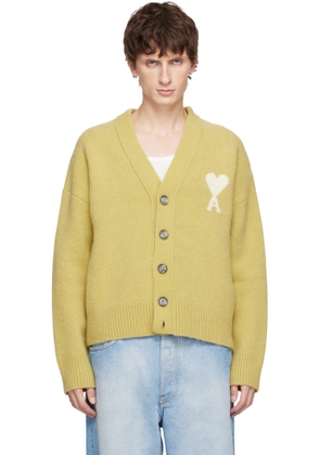 AMI Paris Yellow Alpaca Ami De Coeur Cardigan
