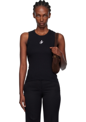 JW Anderson Black Anchor Embroidery Tank Top