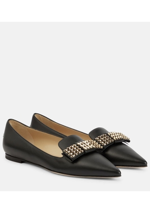 Jimmy Choo Gala embellished leather ballet flats