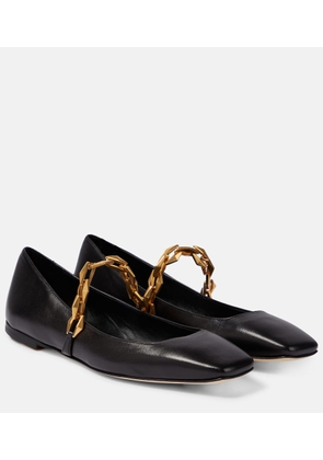 Jimmy Choo Diamond Tilda leather ballet flats