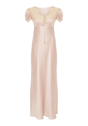 Chloé Lace-Trimmed Silk Satin Maxi Dress - Moda Operandi