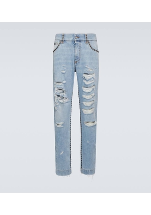 Dolce&Gabbana Distressed mid-rise straight jeans