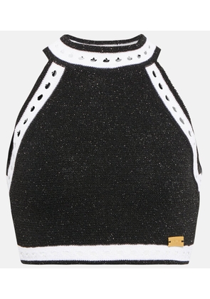 Balmain Halterneck wool-blend crop top