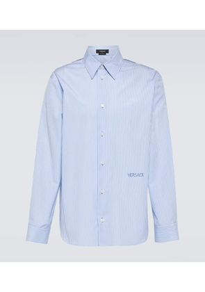 Versace Embroidered pinstriped cotton shirt