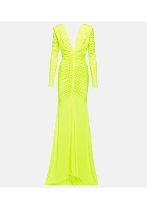 Alex Perry Ruched satin gown