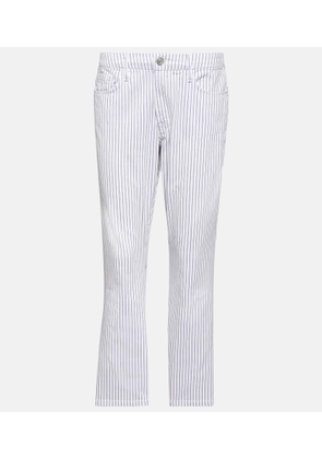 Frame Le Crop Mini striped mid-rise bootcut jeans