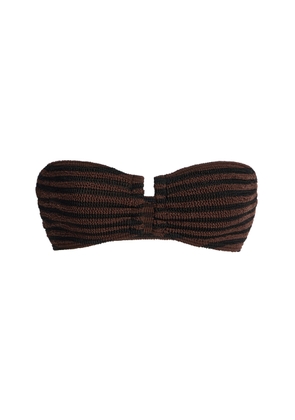 Bond-Eye Blacke Striped Bandeau Bikini Top - Moda Operandi