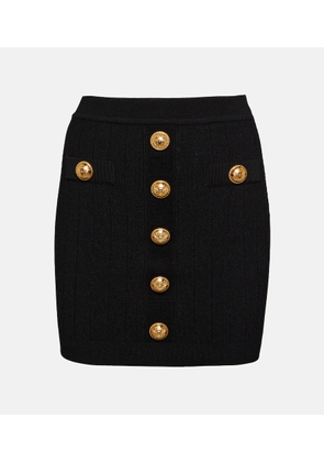 Balmain High-rise knit miniskirt