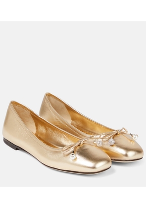 Jimmy Choo Elme metallic leather ballet flats