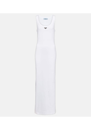 Prada Logo cotton jersey maxi dress