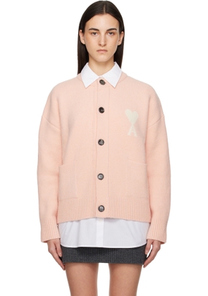AMI Paris Pink Alpaca Ami de Coeur Cardigan